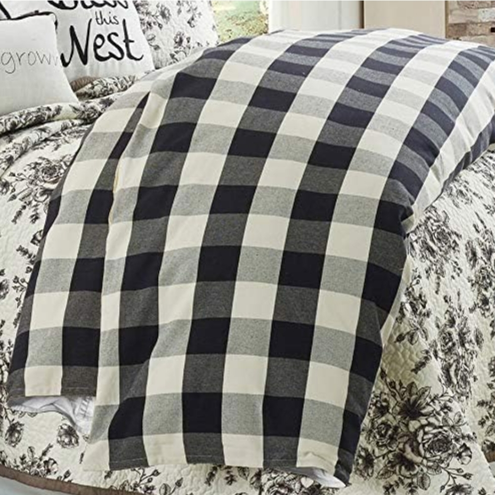 HiEnd Camille Buffalo Black and Natural Buffalo Check  Duvet Bedding Set - Picture 2 of 8